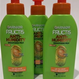 Garnier Fructis Anti-Humidity Smoothing Milk - Green (Pack 3)